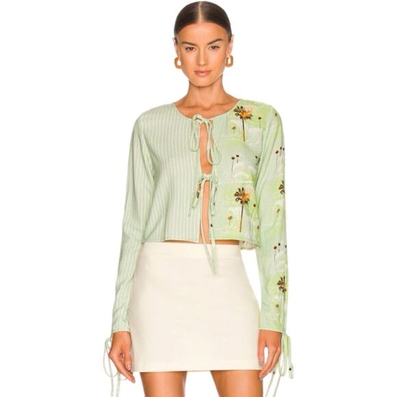 La Detresse Danielle Tie Blouse - Turks - Size Large - Picture 1 of 6